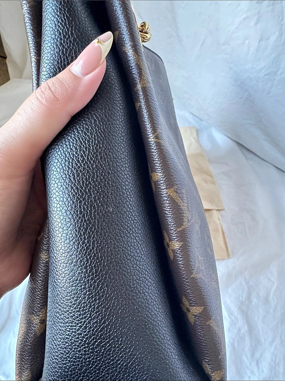 Louis Vuitton Surene MM Monogram Shoulder Bag in Brown & Black Like New - Picture 9 of 13